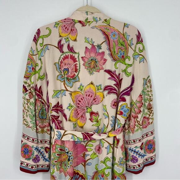 New Zara Blogger Favorite Belted Floral Printed Kimono Size Small - Picture 9 of 16